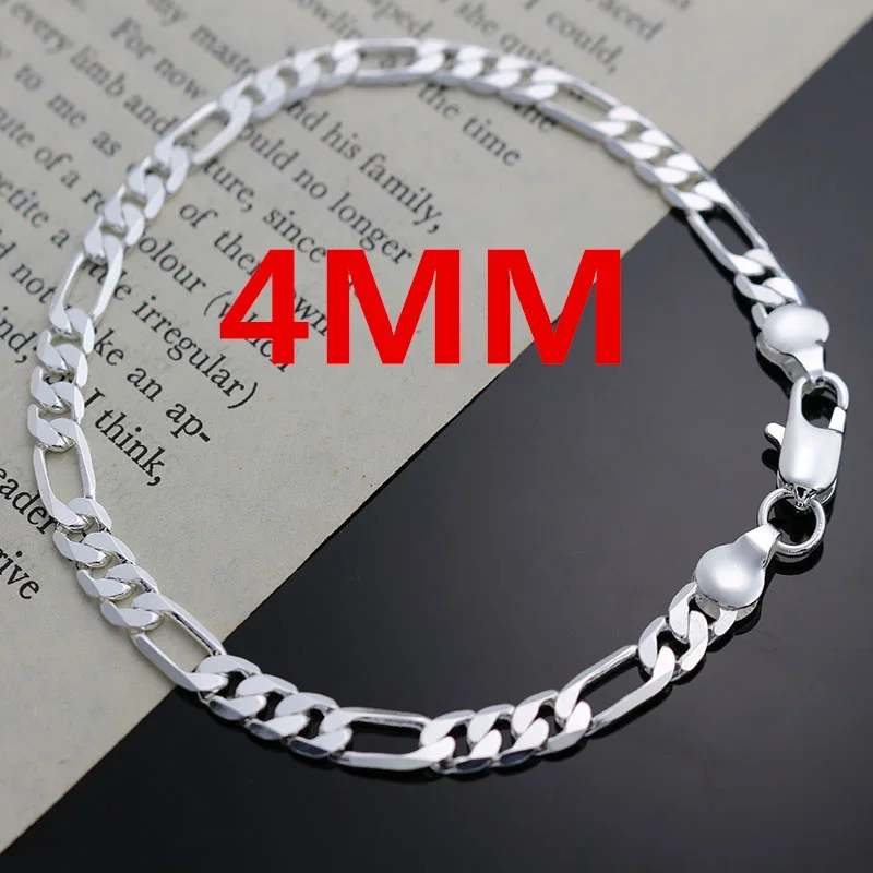 Ожерелье-браслет из серебра 925 пробы с геометрической цепочкой 4 мм