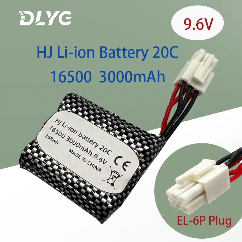DLYG-16500 9.6V 3000mAh Lithium Battery Pack S911 S912 9115 9116 for High Speed RC Car EL-6P Plug
DLYG-16500 9.6V 3000mAh Lithium Battery Pack S911 S912 9115 9116 for High Speed RC Car EL-6P Plug