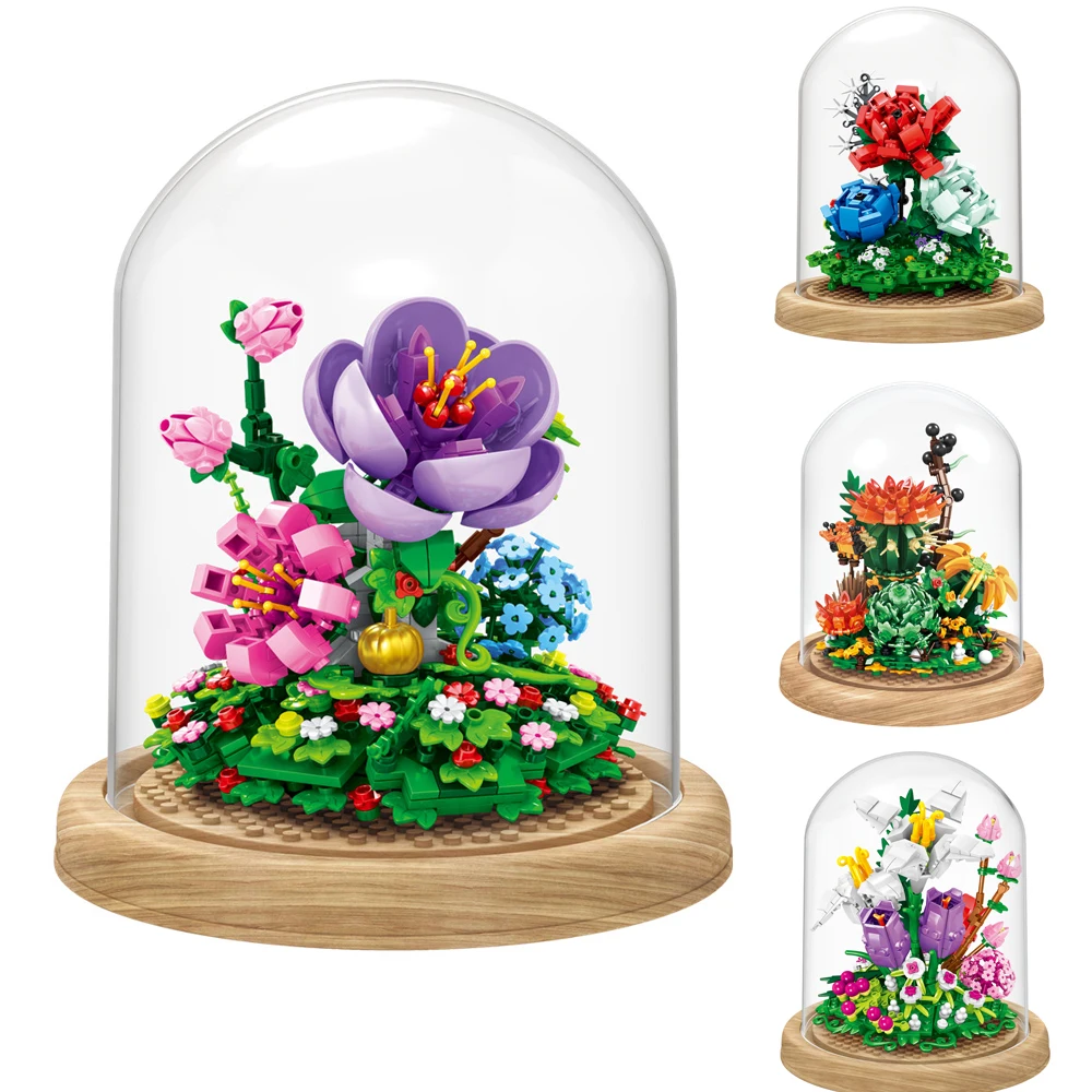 Cute Creativity Immortal Flower Blossoms Succulent Plant Mni Building Blocks Bricks DIY MOC Assembly Toys For Girls Gift
Cute Creativity Immortal Flower Blossoms Succulent Plant Mni Building Blocks Bricks DIY MOC Assembly Toys For Girls Gift