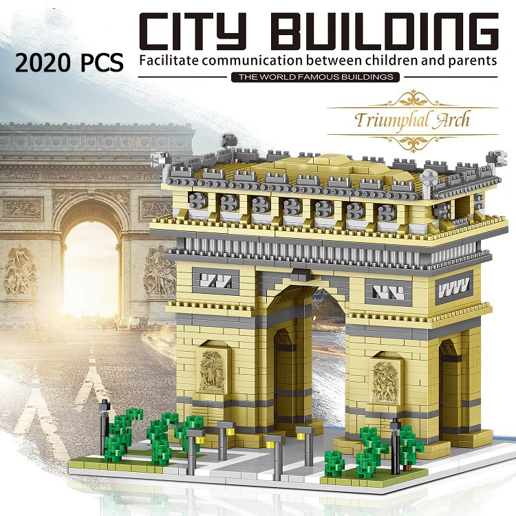 

World Famous Architecure Triumphal Arch Mini Block Paris France Micro Diamond Building Bricks Model Nanobricks Toys For Gifts