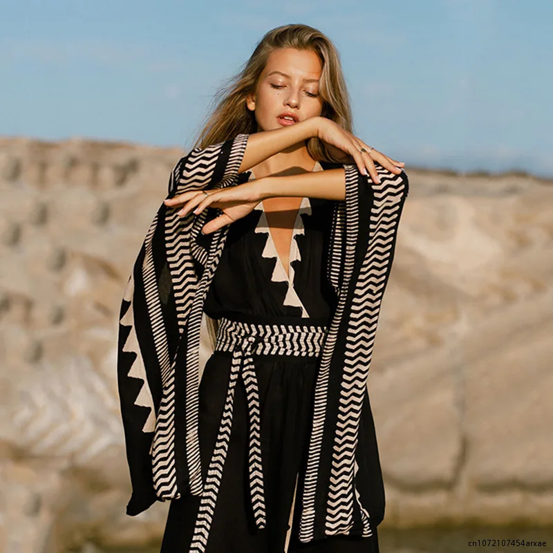 African Robe Beach Wear Cover-Ups Women Sun Protection Blouse European American Floral Print Cardigan Summer Boho Dress
African Robe Beach Wear Cover-Ups Women Sun Protection Blouse European American Floral Print Cardigan Summer Boho Dress
