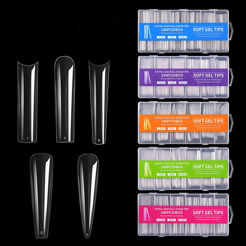 240Pcs Super Long Coffin Fake Nails Extension Water Pipe Nails Transparent Full Cover Artificial False Nail Manicure Tool
240Pcs Super Long Coffin Fake Nails Extension Water Pipe Nails Transparent Full Cover Artificial False Nail Manicure Tool