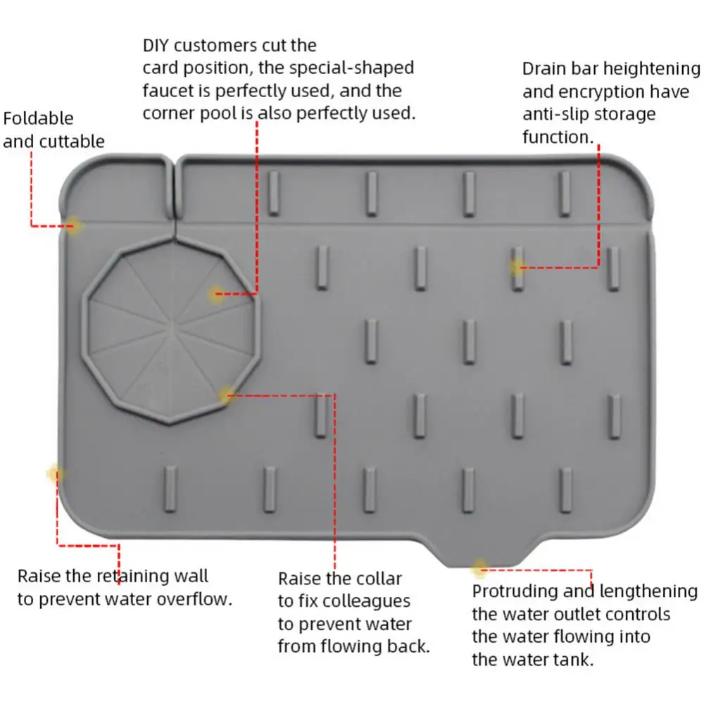 Accessories Tools Storage Drying Without Water Upgrade Quick Drying Sink Drainage Tray Creative Sink Guard Faucet Mat
Accessories Tools Storage Drying Without Water Upgrade Quick Drying Sink Drainage Tray Creative Sink Guard Faucet Mat