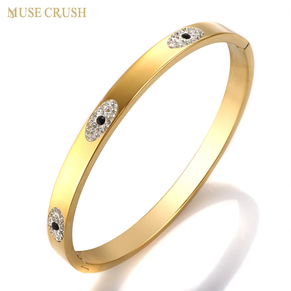 Muse Crush Stainless Steel Bangles Bracelets Trendy Shiny CZ Cubic Zirconia Bangle for Women Girls Party Wedding Fashion Jewelry
Muse Crush Stainless Steel Bangles Bracelets Trendy Shiny CZ Cubic Zirconia Bangle for Women Girls Party Wedding Fashion Jewelry