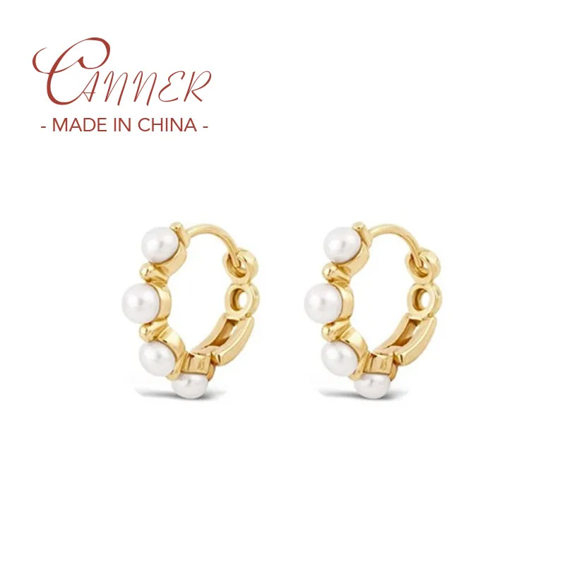 CANNER Elegant Pearl Circel Earring for Women Ladies 925 Sterling Silver Minimalist Hoop Earrings Anniversary Party Gift
CANNER Elegant Pearl Circel Earring for Women Ladies 925 Sterling Silver Minimalist Hoop Earrings Anniversary Party Gift