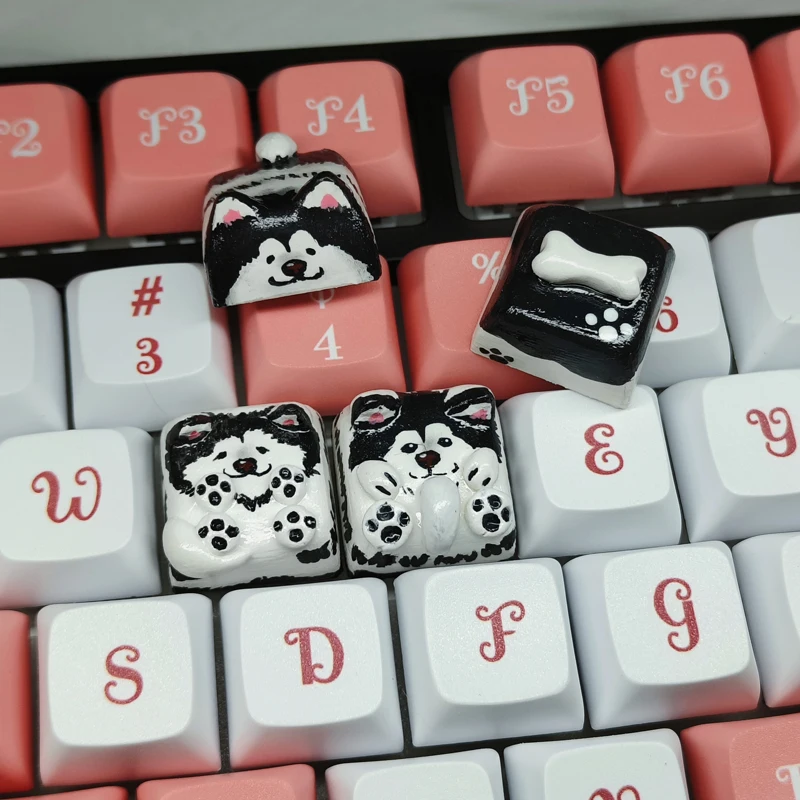 

Cute Dog Keycap Handmade Customized Clay Animal Mechanical Keyboard R4 ESC Cross Axis Replacement Keycap