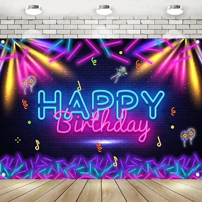 Neon Happy Birthday Banner Backdrop Let Glow Party Disco Dance Theme Background Bday Colorful Night Decor Photography Party
Neon Happy Birthday Banner Backdrop Let Glow Party Disco Dance Theme Background Bday Colorful Night Decor Photography Party
