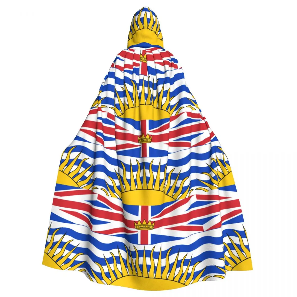

Flag Of British Columbia Hooded Cloak Polyester Unisex Witch Cape Costume Accessory