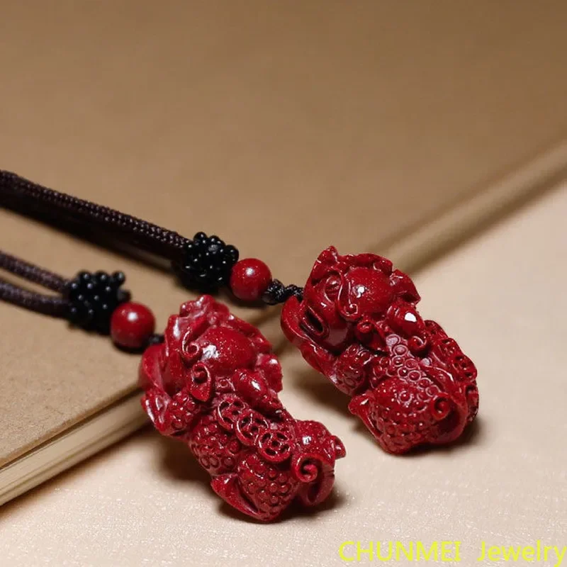 1pc Fashion Cinnabar Jade Retro Pendant Necklace Jewellery Chinese Hand-Carved Healing Women Man Luck Gift Sweater Chain
1pc Fashion Cinnabar Jade Retro Pendant Necklace Jewellery Chinese Hand-Carved Healing Women Man Luck Gift Sweater Chain
