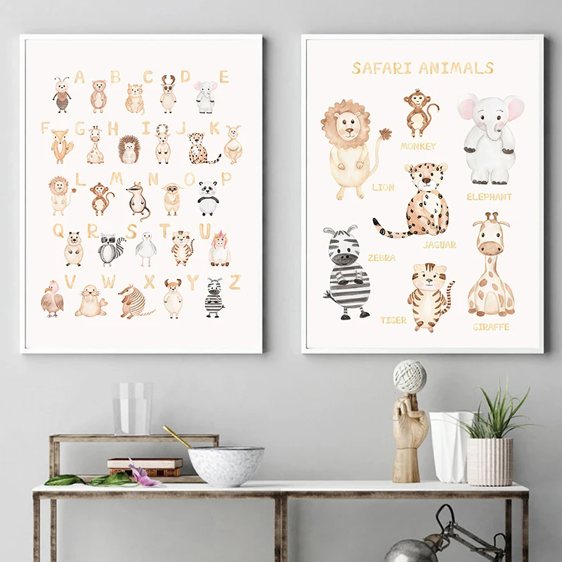 Safari Animals Nursery Poster ABC's Alphabet Wall Art Print Nordic Canvas Painting Educational Kids Pictures Baby Room Decor
Safari Animals Nursery Poster ABC's Alphabet Wall Art Print Nordic Canvas Painting Educational Kids Pictures Baby Room Decor