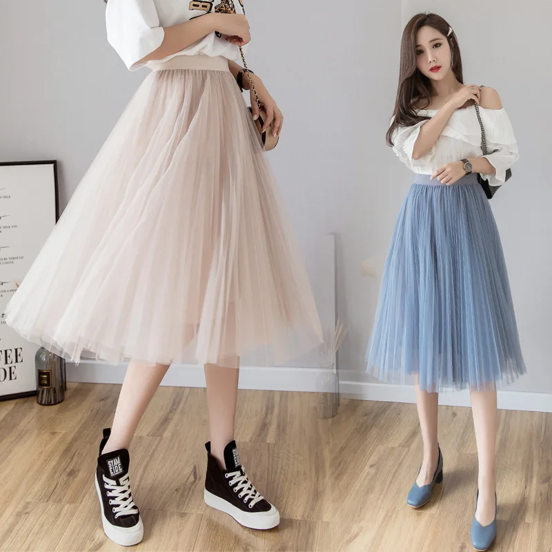 Korean Solid Pink Color High Waist Mesh Skirt Female Fluffy Skirt Fairy Pleated Harajuku Skirts Women Clothes
Korean Solid Pink Color High Waist Mesh Skirt Female Fluffy Skirt Fairy Pleated Harajuku Skirts Women Clothes