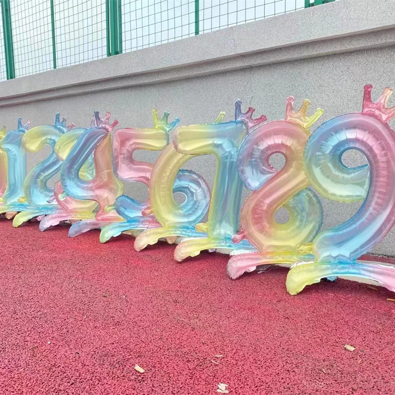 32 Inches Crystal Gradient Number Foil Balloons Crystal Green Purple Red Double-side Stand Balloon Birthday Party Wedding Supply
32 Inches Crystal Gradient Number Foil Balloons Crystal Green Purple Red Double-side Stand Balloon Birthday Party Wedding Supply