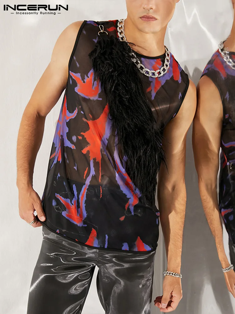 Fashion Casual Style New Men's Tops INCERUN Stitching Tie-dye Waistcoat Stylish Well Fitting Male Feather Sleeveless Vests S-5XL
Fashion Casual Style New Men's Tops INCERUN Stitching Tie-dye Waistcoat Stylish Well Fitting Male Feather Sleeveless Vests S-5XL