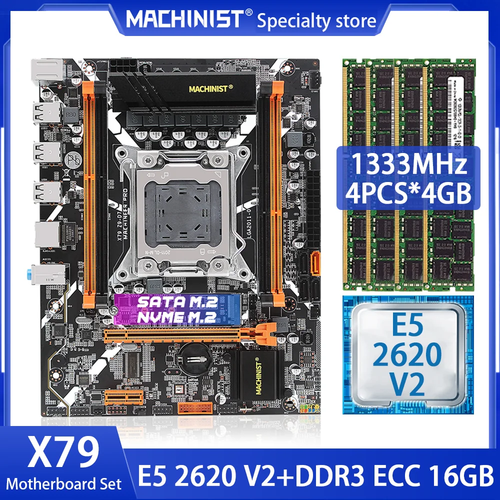 MACHINIST X79 Kit Motherboard LGA2011 With Xeon Set E5 2620 V2 CPU Processor 4PCS*4GB DDR3 1333MHz RAM Memory NVME M.2 X79-Z9-D7
MACHINIST X79 Kit Motherboard LGA2011 With Xeon Set E5 2620 V2 CPU Processor 4PCS*4GB DDR3 1333MHz RAM Memory NVME M.2 X79-Z9-D7
