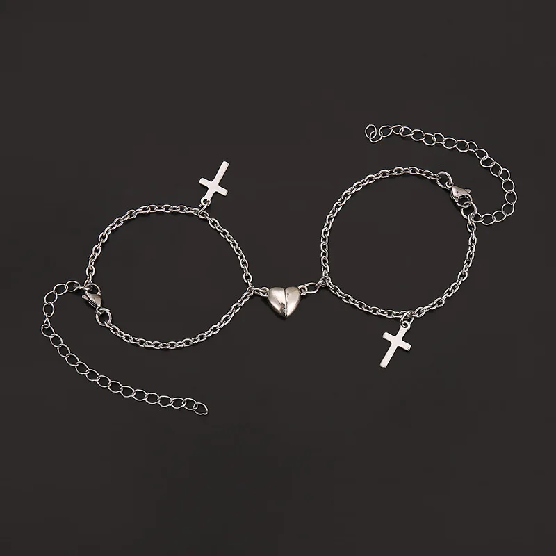 Simplicity Punk Silver Color Chain Couple Bracelet for Women Stainless Steel Romantic Magnet Men Paired Things Fashion Jewelry
Simplicity Punk Silver Color Chain Couple Bracelet for Women Stainless Steel Romantic Magnet Men Paired Things Fashion Jewelry