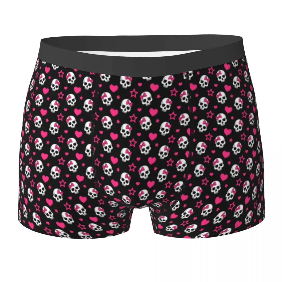 

Floral Skull Print Underwear Hearts Stars Pattern Males Panties Print Stretch Boxer Shorts Trenky Boxer Brief Plus Size 2XL