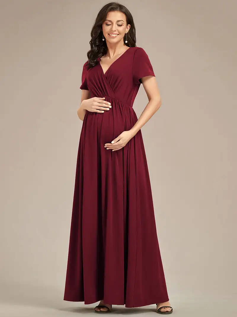 Elegant Maternity Dresses V-neck Short sleeve Hidden zipper Floor Length Ever Pretty 2023 of A-line Burgundy Bridesmaid Dresses
Elegant Maternity Dresses V-neck Short sleeve Hidden zipper Floor Length Ever Pretty 2023 of A-line Burgundy Bridesmaid Dresses