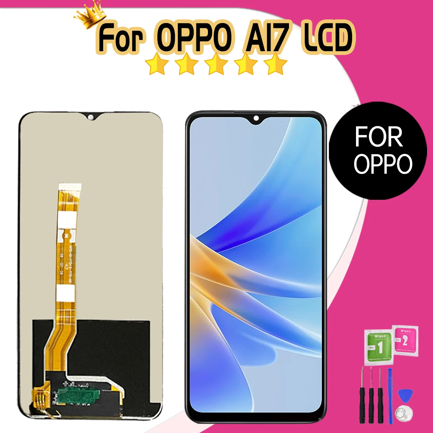 6 5-дюймовый ЖК-дисплей для Oppo A17K CPH2471 сенсорный экран A17 CPH2477 дигитайзер в сборе