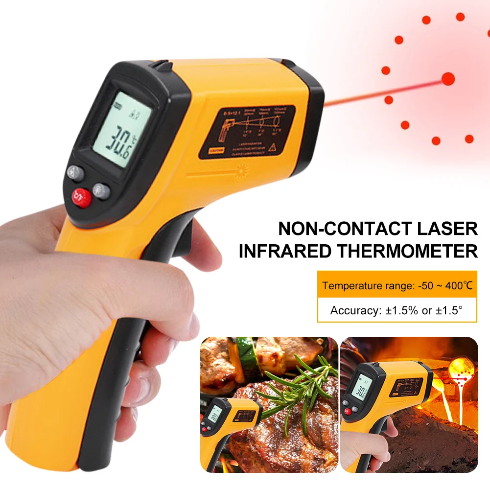 -50~400 ℃ Digital Infrared Thermometer Non-Contact Laser Temperature Meter Industrial IR Thermometer
-50~400 ℃ Digital Infrared Thermometer Non-Contact Laser Temperature Meter Industrial IR Thermometer