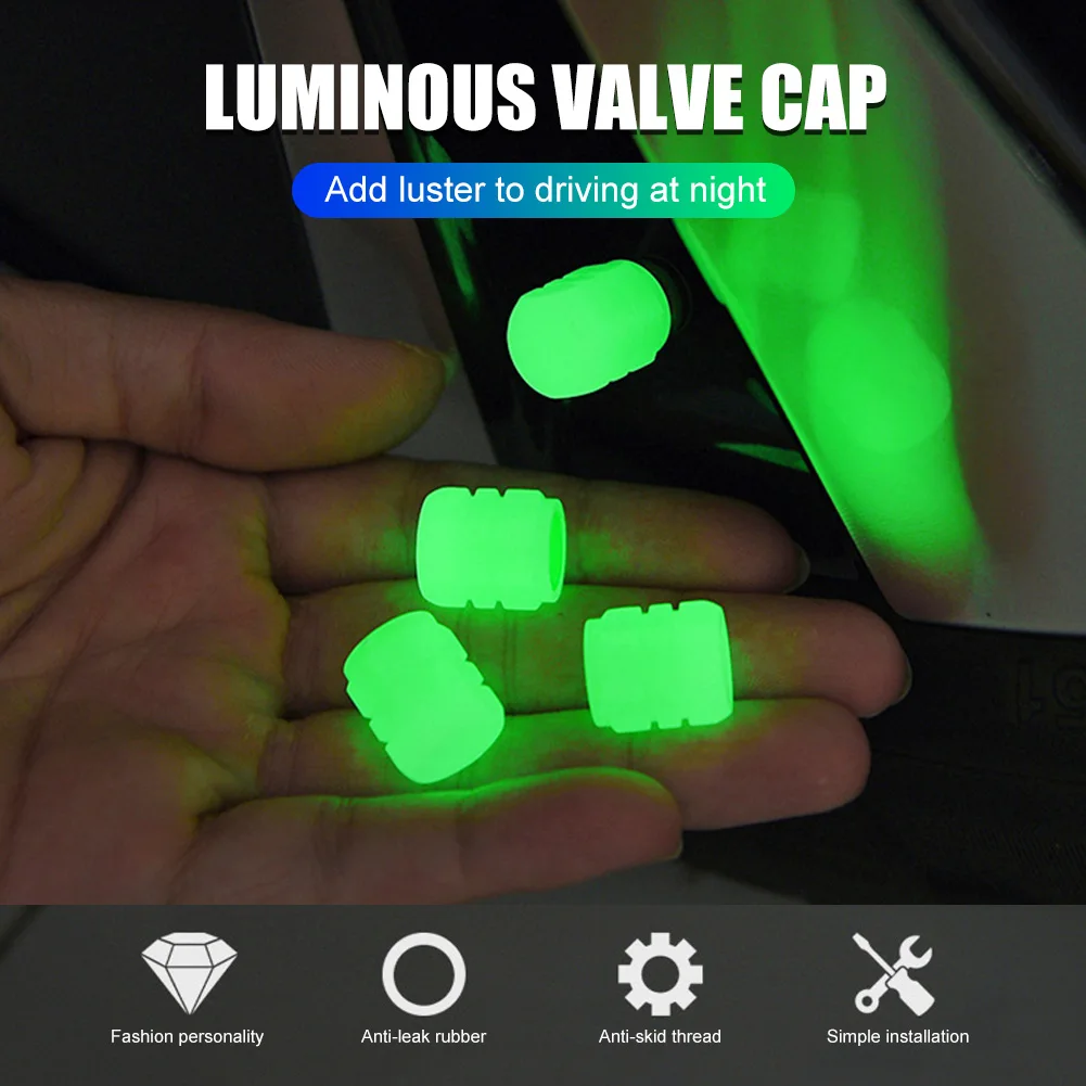 Luminous Tire Valve Caps PlasticABS Dust-proof Decorative Valve Cover Glow in The Dark Waterproof Applicable Car Bike Motorcycle
Luminous Tire Valve Caps PlasticABS Dust-proof Decorative Valve Cover Glow in The Dark Waterproof Applicable Car Bike Motorcycle