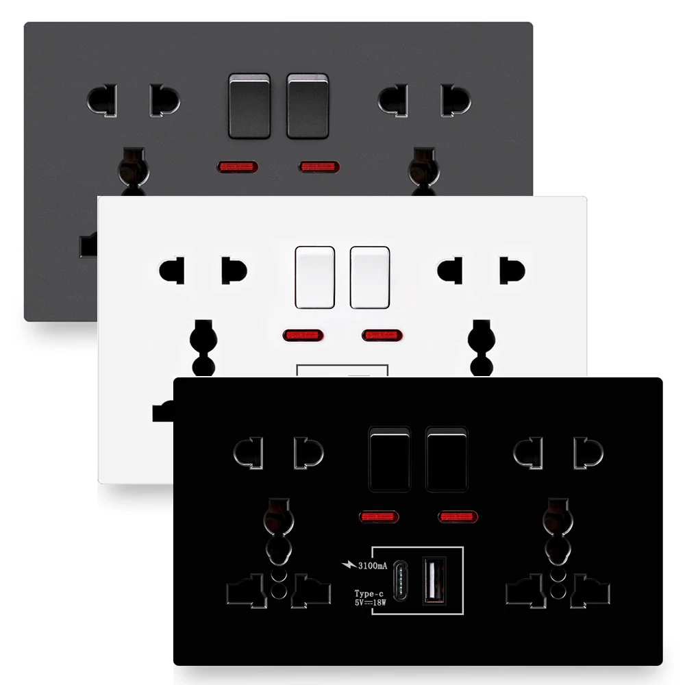 18W Type-C Fast Charge Wall Outlet 13A Smart Quick Charge Interface Universal Dual Socket Switch Control Type-C USB Port Socket
18W Type-C Fast Charge Wall Outlet 13A Smart Quick Charge Interface Universal Dual Socket Switch Control Type-C USB Port Socket