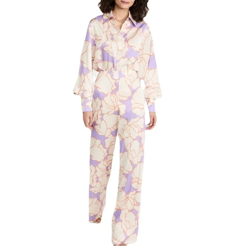2023Casual slim suit,Women's Set Summer New Print Loose Sleeve Shirt Casual High Waist Wide Leg Pants Two Piece Set
2023Casual slim suit,Women's Set Summer New Print Loose Sleeve Shirt Casual High Waist Wide Leg Pants Two Piece Set