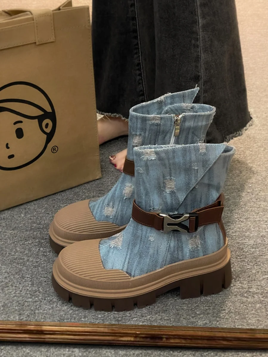 Round Toe Lolita Boots Rock Shoes Woman Flat Heel Boots-Women Ankle Med Ladies Summer Cowboy 2023 Riding Rome Solid PU Slip-On
Round Toe Lolita Boots Rock Shoes Woman Flat Heel Boots-Women Ankle Med Ladies Summer Cowboy 2023 Riding Rome Solid PU Slip-On