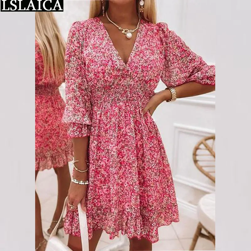 Floral Print Dresses for Women Summer Half Sleeve V Neck Mini Dress High Waist Fashion Sundress Holiday Boho Dress Vestidos
Floral Print Dresses for Women Summer Half Sleeve V Neck Mini Dress High Waist Fashion Sundress Holiday Boho Dress Vestidos