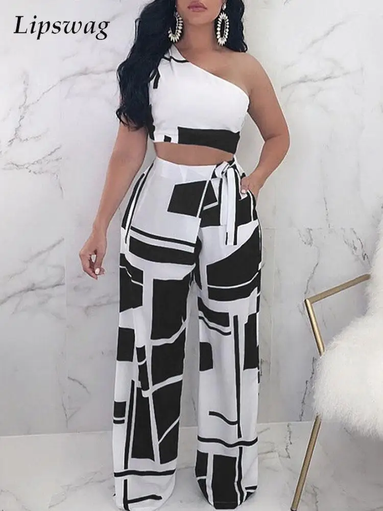 Summer Tops Trousers 2pcs Suit Elegant Print Bow High Waist Two Piece Suit Fashion Women One Shoulder Off Shoulder Two Piece Set
Summer Tops Trousers 2pcs Suit Elegant Print Bow High Waist Two Piece Suit Fashion Women One Shoulder Off Shoulder Two Piece Set