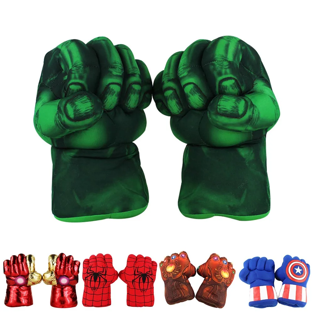 Marvel Gloves Avengers Hulk Spiderman Ironman Captain America Thanos Cosplay Performing Knuckles Gloves Plush Soft Stuffed Toys
Marvel Gloves Avengers Hulk Spiderman Ironman Captain America Thanos Cosplay Performing Knuckles Gloves Plush Soft Stuffed Toys