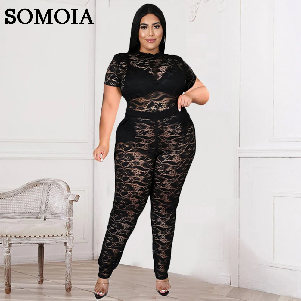 Plus Size Women Clothing Short Sleeve Crew Neck Sheer Nightclub Dress Lace Sexy Large New Two Piece Sets Wholesale Dropshipping
Plus Size Women Clothing Short Sleeve Crew Neck Sheer Nightclub Dress Lace Sexy Large New Two Piece Sets Wholesale Dropshipping