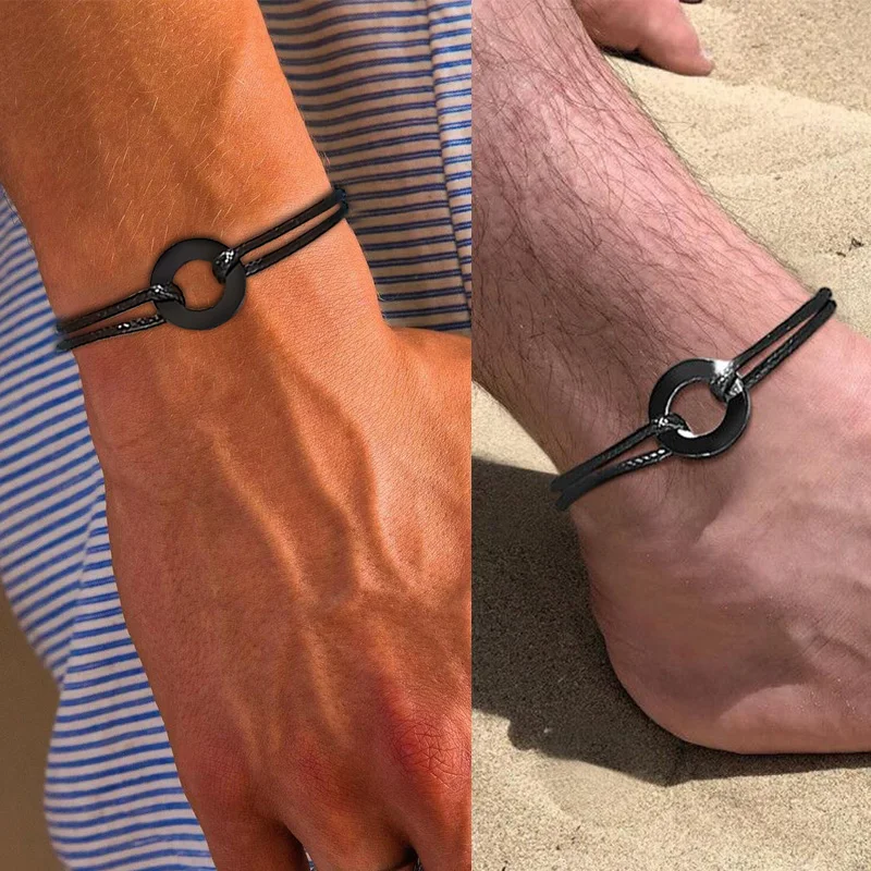 TOUCH OF MODERN CIRCLE ROPE ANKLET FOR MEN BLACK BRACELET BLACK CORD HOOP URBAN ANKLET
TOUCH OF MODERN CIRCLE ROPE ANKLET FOR MEN BLACK BRACELET BLACK CORD HOOP URBAN ANKLET