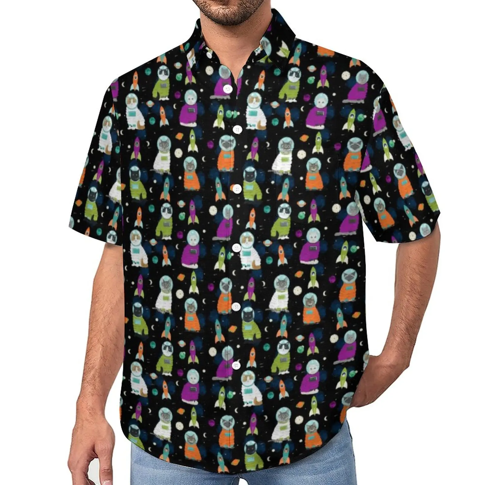 Space Cat Loose Shirt Men Beach Cute Animal Print Casual Shirts Hawaiian Design Short Sleeve Harajuku Oversized Blouses
Space Cat Loose Shirt Men Beach Cute Animal Print Casual Shirts Hawaiian Design Short Sleeve Harajuku Oversized Blouses