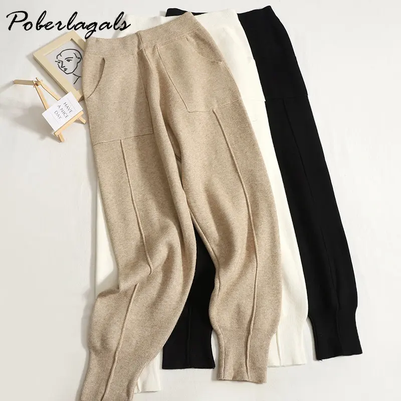 Autumn New Loose Pocket Knitted black Pants Korean Winter Pockets Harlan Casual Ankle-Length Pants Sweatpants Female Trend
Autumn New Loose Pocket Knitted black Pants Korean Winter Pockets Harlan Casual Ankle-Length Pants Sweatpants Female Trend