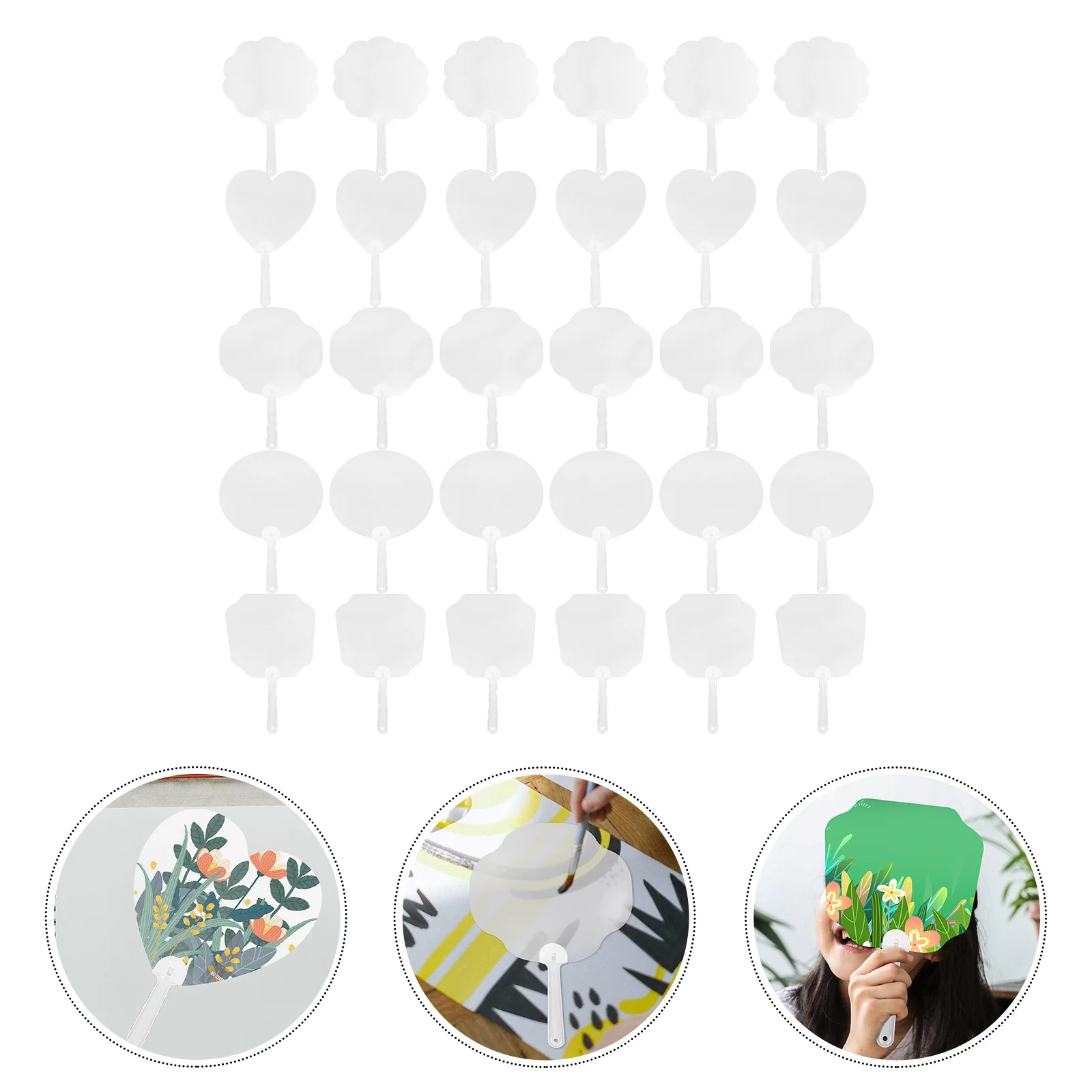 50Pcs Portable Hand Fans Wear-resistant Hand Graffiti Fans Handcrafted Hand DIY Fans (Mixed Style)
50Pcs Portable Hand Fans Wear-resistant Hand Graffiti Fans Handcrafted Hand DIY Fans (Mixed Style)