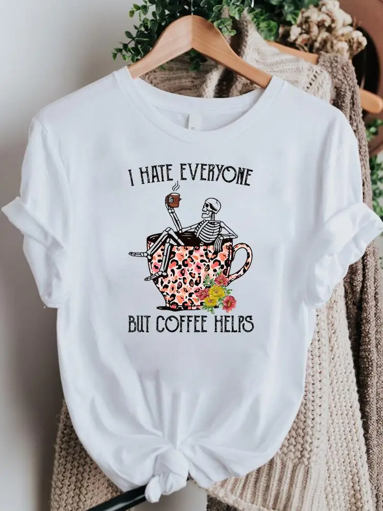 Забавная одежда с леопардовым принтом кофейного черепа, летняя модная футболка с коротким рукавом, женская одежда, футболки с графическим п... 
Забавная одежда с леопардовым принтом кофейного черепа, летняя модная футболка с коротким рукавом, женская одежда, футболки с графическим п...