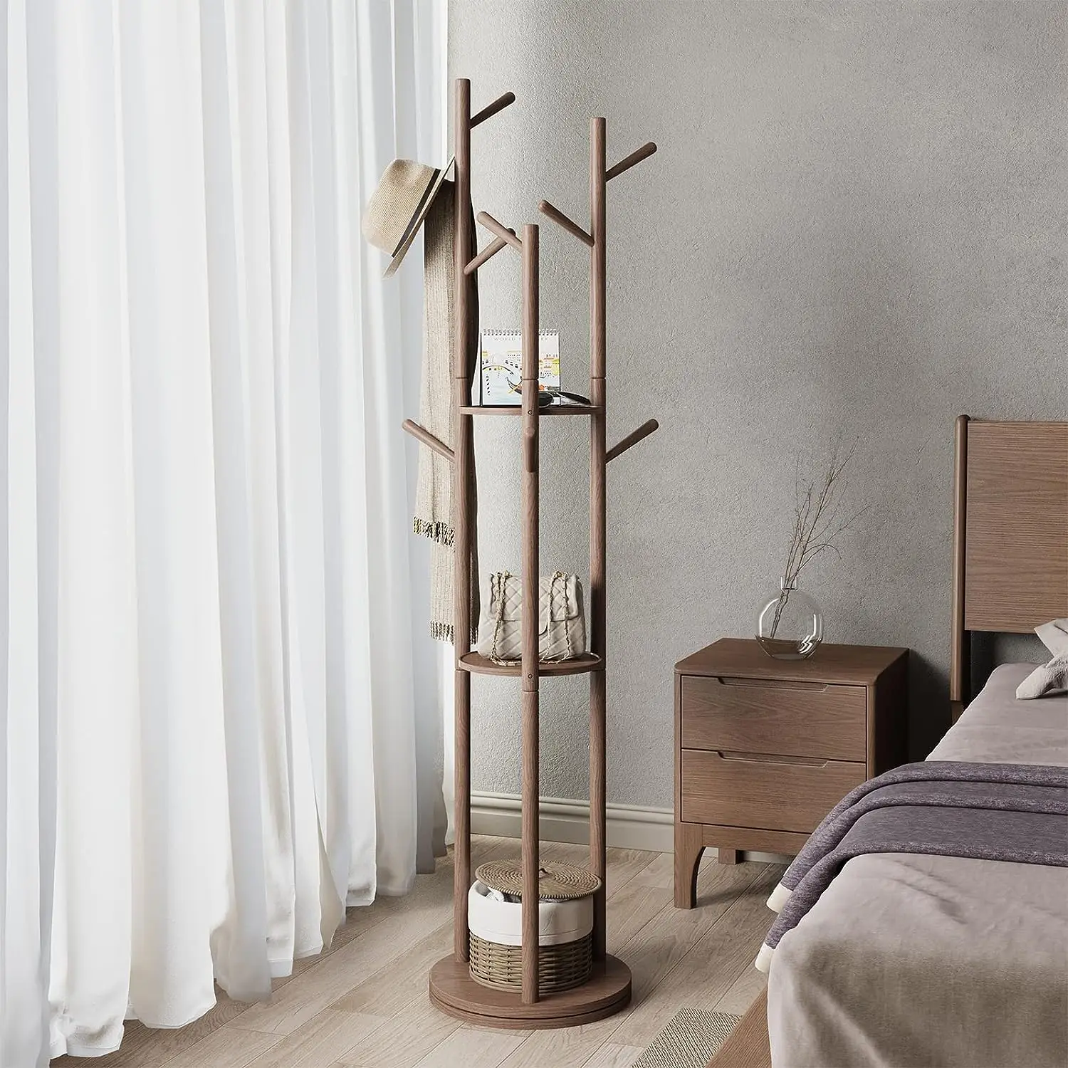 Coat , Wooden Coat Freestanding with 3 Shelves and 9 Hooks, Coat Tree, Sturdy and Easy Assembly Coat Stand for Entryway,Hallwa
Coat , Wooden Coat Freestanding with 3 Shelves and 9 Hooks, Coat Tree, Sturdy and Easy Assembly Coat Stand for Entryway,Hallwa