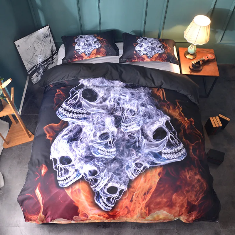 Smoke Flame Skull Cartoon Quilt Cover Pillow Case Duvet Cover Set Queen King Twin Children Adult Bedroom Decor 3D Printing
Smoke Flame Skull Cartoon Quilt Cover Pillow Case Duvet Cover Set Queen King Twin Children Adult Bedroom Decor 3D Printing