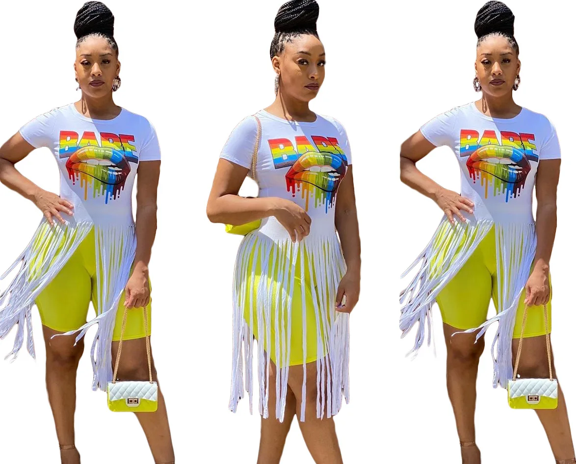 Spring Summer Women Casual dress Top Fashion Streetwear Home Cartoon Letter Printing Tassel Pullover Short Sleeve T-shirt Hot
Spring Summer Women Casual dress Top Fashion Streetwear Home Cartoon Letter Printing Tassel Pullover Short Sleeve T-shirt Hot