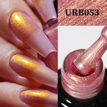 UR SUGAR 7ml Sparking Gold Auroras Rubber Base Glitter Sequin Gel Nail Polish Semi-permanent Varnish UV Gel Nail Art Manicure
