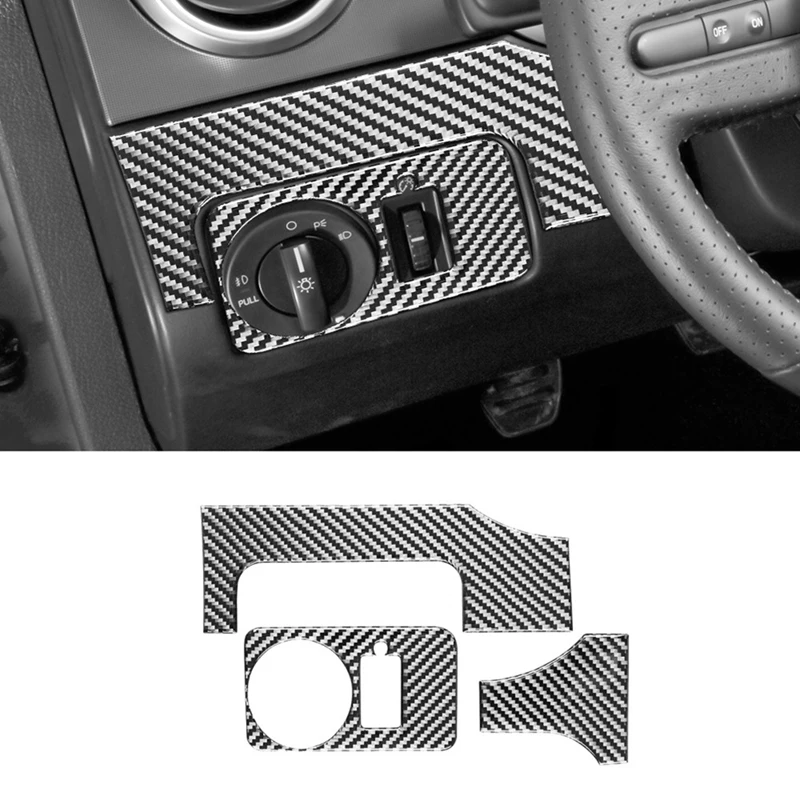

Наклейка на крышку переключателя автомобильной фары из углеродного волокна, отделка для Ford Mustang 2005 2006 2007 2008 2009, аксессуары для интерьера