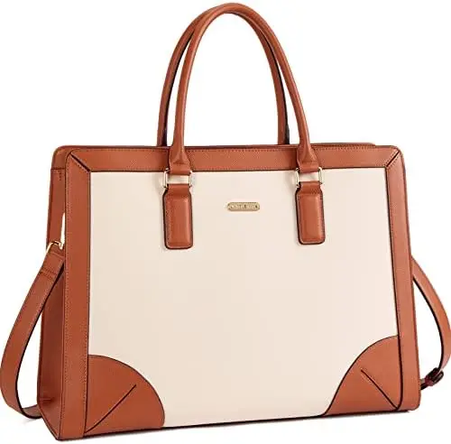 

Женский портфель, кожаная сумка-тоут для ноутбука 15,6 дюйма, сумка через плечо, рабочий портфель для компьютера