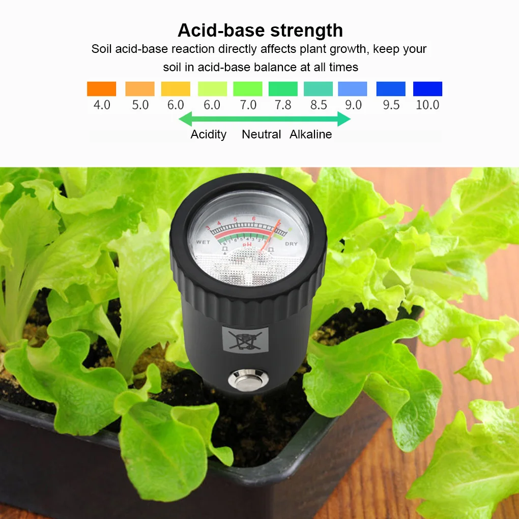 Handheld Soil Moisture PH Meter Acidity Humidity Tester Metal Sensor Probe 3~8ph Hygrometer for Planting Garden Tool Hygrometer
Handheld Soil Moisture PH Meter Acidity Humidity Tester Metal Sensor Probe 3~8ph Hygrometer for Planting Garden Tool Hygrometer