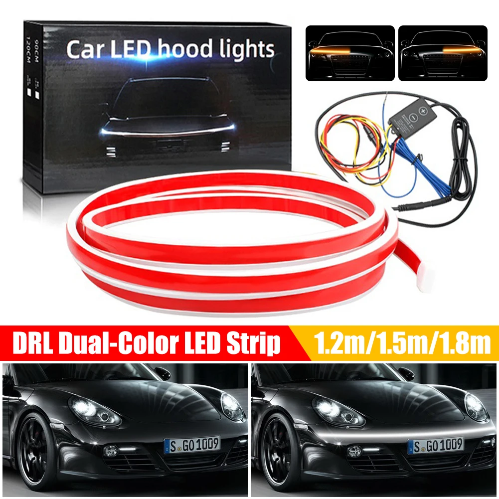 LED Car Hood Light Strip 12V Scan Daytime Running Light Dynamic Flowing Turn Signal Flexible Strip DRL Two Color DRL Amber White
LED Car Hood Light Strip 12V Scan Daytime Running Light Dynamic Flowing Turn Signal Flexible Strip DRL Two Color DRL Amber White