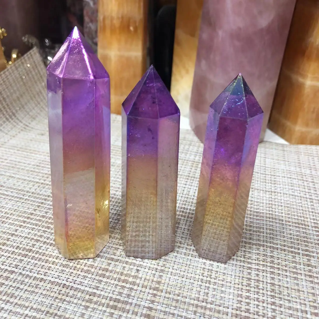 Natural Stones Aura Purple Yellow Wand Point Polished Quartz Crystal Healing Gemstones Crafts Reiki Decoration
Natural Stones Aura Purple Yellow Wand Point Polished Quartz Crystal Healing Gemstones Crafts Reiki Decoration