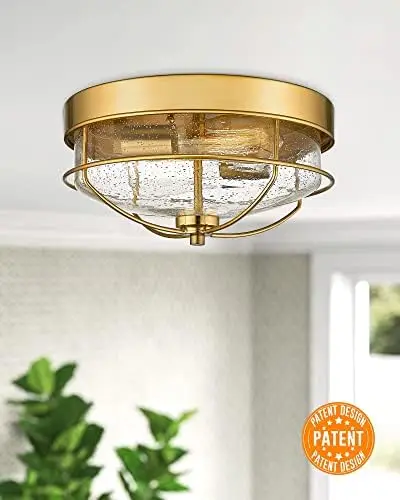 Mount Ceiling Light Fixtures, 12 inch 2-Light Farmhouse Close to Ceiling Light Fixture with Seeded Glass Shade, Sand Black Finis
Mount Ceiling Light Fixtures, 12 inch 2-Light Farmhouse Close to Ceiling Light Fixture with Seeded Glass Shade, Sand Black Finis