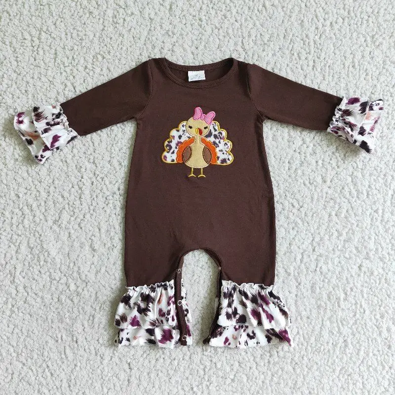 thanksgiving girls romper long sleeve button design embroidery turkey fall winter 100% cotton organic cotton baby clothing
thanksgiving girls romper long sleeve button design embroidery turkey fall winter 100% cotton organic cotton baby clothing