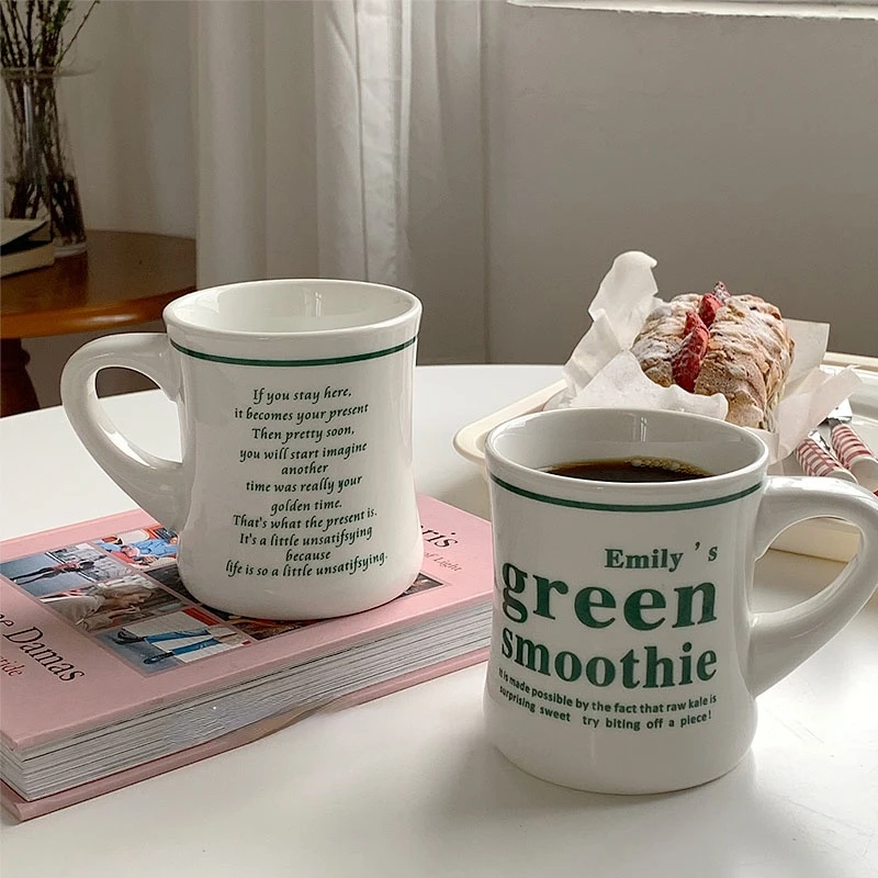 Korean Style Vintage English Letter Ceramic Mug Ceramic Coffee Cup Set Breakfast Milk Cup Coffee Mugs Water Cup Drinkware Cup
Korean Style Vintage English Letter Ceramic Mug Ceramic Coffee Cup Set Breakfast Milk Cup Coffee Mugs Water Cup Drinkware Cup