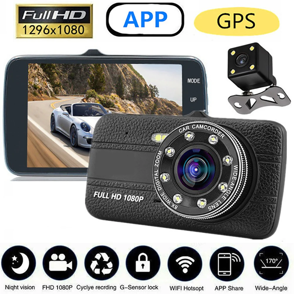 Car DVR WiFi Full HD 1080P Dash Cam Rear View Vehicle Camera Video Recorder Night Vision Auto Dashcam GPS Logger Car Accessorie
Car DVR WiFi Full HD 1080P Dash Cam Rear View Vehicle Camera Video Recorder Night Vision Auto Dashcam GPS Logger Car Accessorie