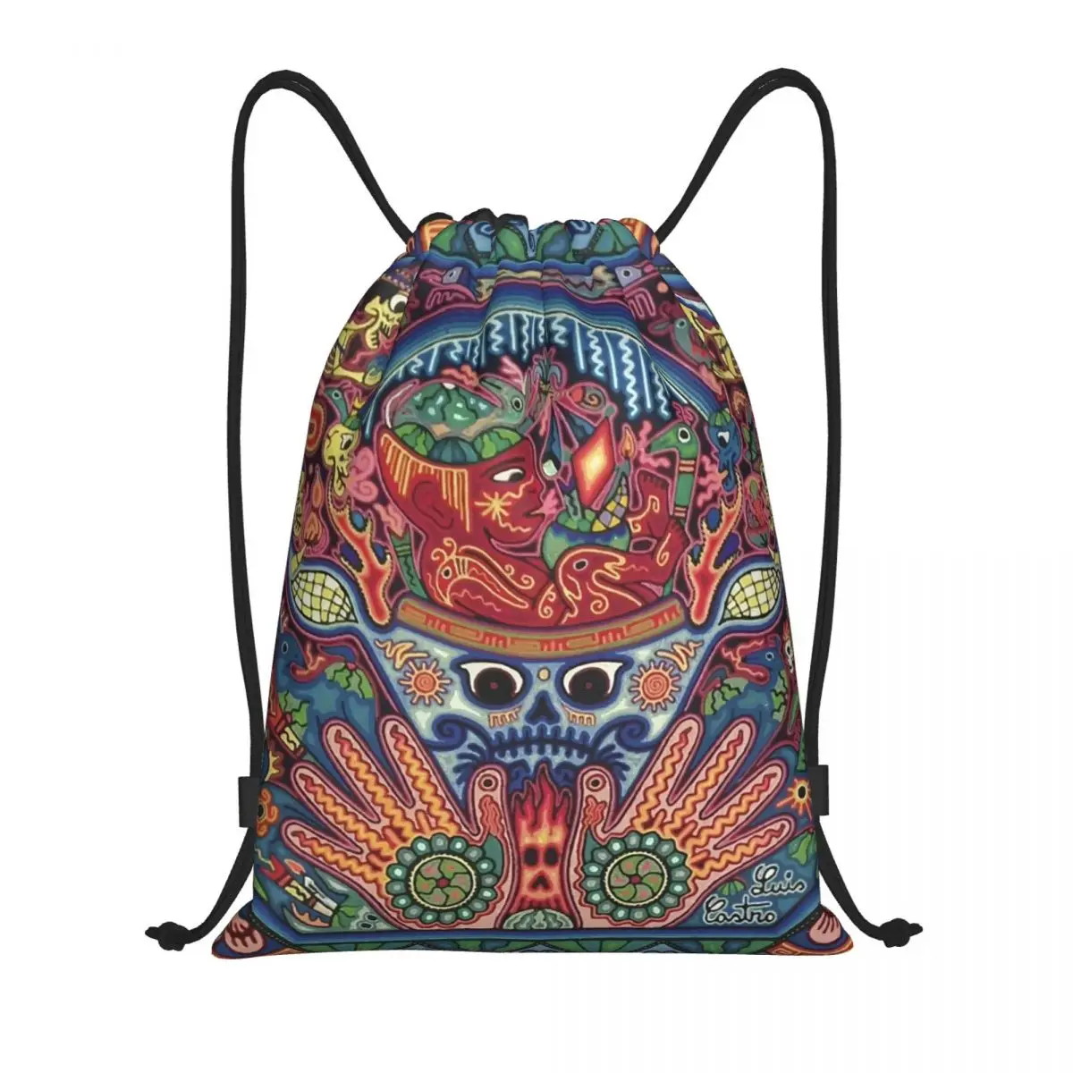 Mexican Skull Huichol South America Pop Aztec Drawstring Backpack Women Men Gym Sport Sackpack Portable Training Bag Sack
Mexican Skull Huichol South America Pop Aztec Drawstring Backpack Women Men Gym Sport Sackpack Portable Training Bag Sack